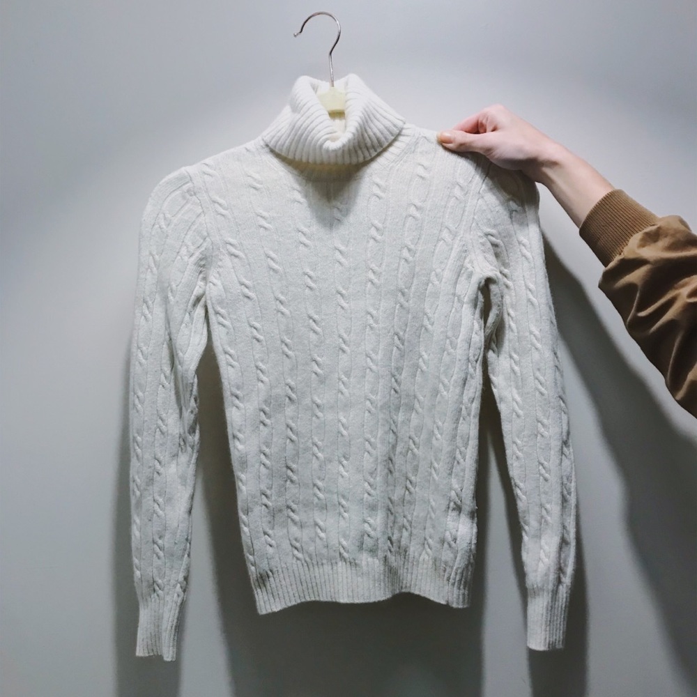 J. Crew White Turtleneck